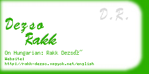 dezso rakk business card
